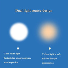 Dual Light Source LED Dental Inspection Flashlight - Yellow & White Stainless Steel Pen Light with Rechargeable Battery