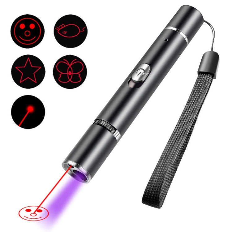 USB Rechargeable Laser Pattern Funny Cat Flashlight With Woods Purple Light Detection Lamp, Funny Cat Flashlight