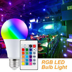 Multicolor Remote-Controlled LED Bulb Light with 16 Color Options