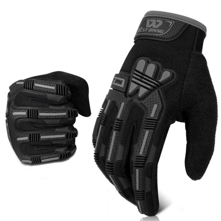 WEST BIKING Touchscreen Cycling Gloves - Shockproof, Non-Slip Long Finger Design for Outdoor Enthusiasts