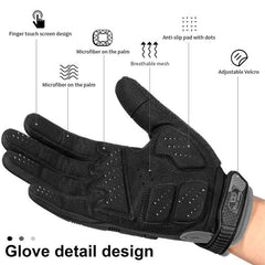 WEST BIKING Touchscreen Cycling Gloves - Shockproof, Non-Slip Long Finger Design for Outdoor Enthusiasts