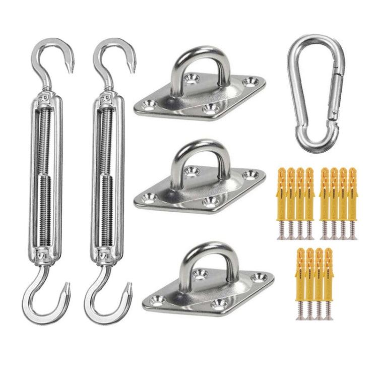 Stainless Steel Shade Sail Hardware Kit with Diamond Buckles and Hanging Accessories