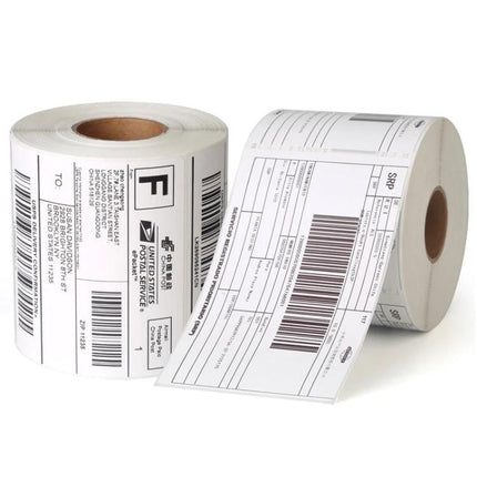 Thermal Self-Adhesive Shipping Label Paper in White Rolls - white thermal label rolls for shipping with barcode and address printing