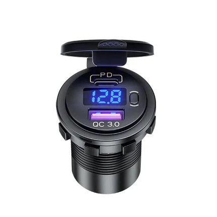 12V Modified Car USB Charger With Voltage Display For Phones And Tablets