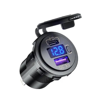 12V Modified Car USB Charger With Voltage Display For Phones And Tablets