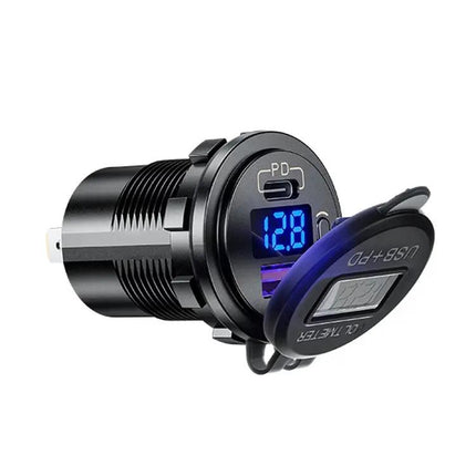 12V Modified Car USB Charger With Voltage Display For Phones And Tablets