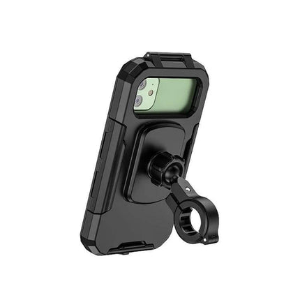 Kewig Waterproof Phone Box Bracket for Bikes Handlebar Installation - rugged waterproof phone mount with rebound base and rubber seal for bike handlebars