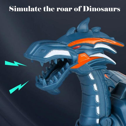 Electric Dinosaur Toy for Children's Everyday Play and Fun - blue interactive dinosaur toy with lights, sounds and mist atomizer for kids aged 3+