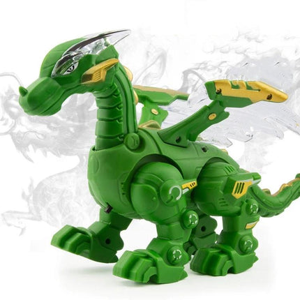 Electric Dinosaur Toy for Children's Everyday Play and Fun - green interactive misting robotic dinosaur with lights and sounds