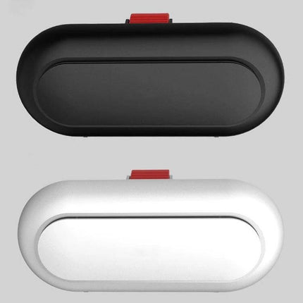 Car Glasses Case For Vehicle Sun Visor Black Card Organizer - matte black and silver ABS visor glasses holder with card slot