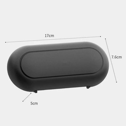 Car Glasses Case For Vehicle Sun Visor Black Card Organizer – matte black ABS glasses case 17x7.6cm with card slot and soft flocking lining