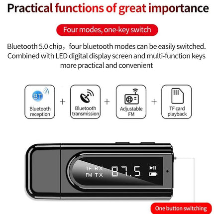 K9 USB Bluetooth 5.0 Car Adapter FM Transmitter Receiver