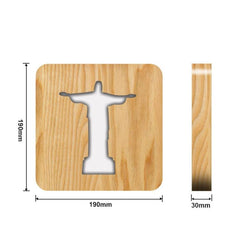 USB LED Jesus Pastor Solid Wood Table Lamp Night Light - 2.5W Pine Wood Design