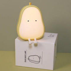 Soft Silicone Pear-Shaped LED Night Light for Cozy Bedroom Ambiance