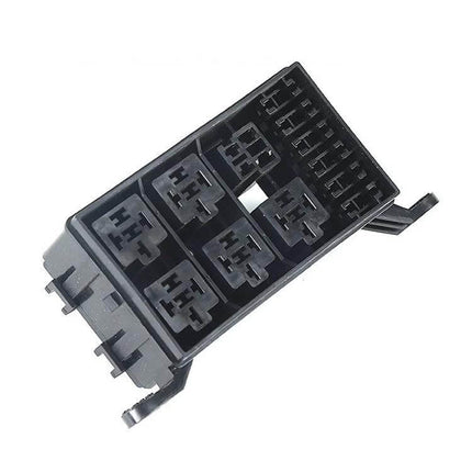 Car 6-Way Insurance Junction Box With Durable Nylon Shell - black 6-way insulated automotive junction box for 48V systems, moisture-resistant