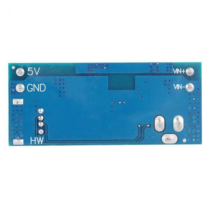 5V USB Power Converter for 12V and 24V Systems and Devices blue PCB board labeled 5V GND VN+ VN- for car solar DIY charging