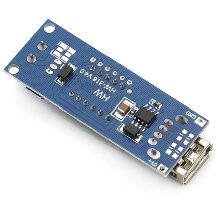 Dual Function Car Voltmeter with USB Charging for Vehicles compact blue PCB voltmeter module with USB port for in-vehicle charging and battery monitoring