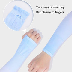 GOLOVEJOY HB21 Summer Ice Silk UV Protection Arm Sleeves - Gradient Anti-Sun Hand Covers