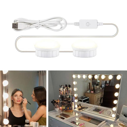 Adjustable Light Mirror for Everyday Makeup Routines with touch dimming USB lights for even, flicker-free makeup application