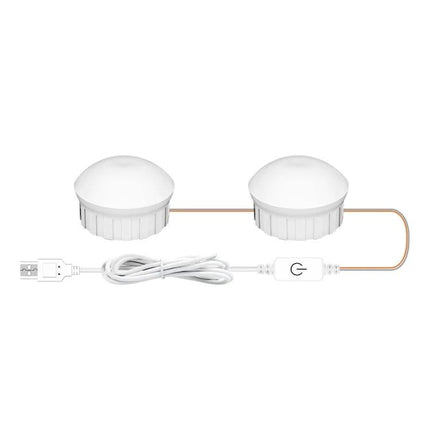 Adjustable Light Mirror for Everyday Makeup Routines LED puck lights with touch-sensitive dimmer and USB cable for clear makeup lighting