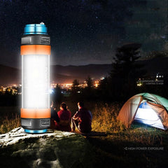 Linterna LED multifunción para acampar al aire libre, de emergencia, resistente al agua IP68, con función de advertencia y repelente de mosquitos