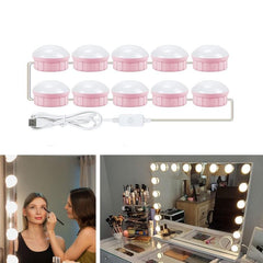 Dimmable USB Makeup Mirror with Touch Control and Adjustable Front Lighting