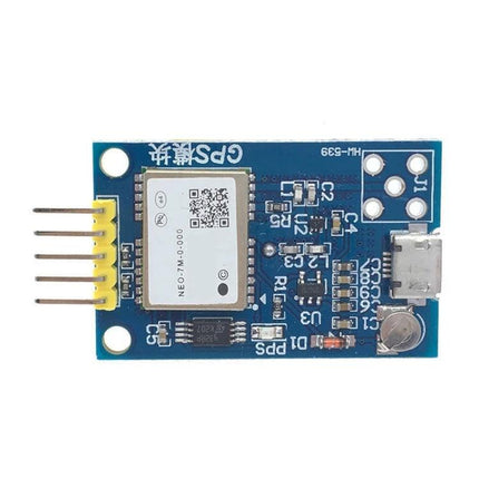 GPS Satellite Positioning Module for Arduino Projects blue GPS module board with USB and header pins for vehicle trackers and drones