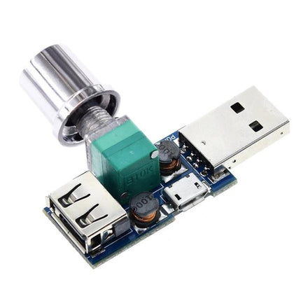 Compact USB Fan Speed Regulator for Home and Office Cooling - knob-controlled USB regulator for adjusting fan speed from power bank or PC