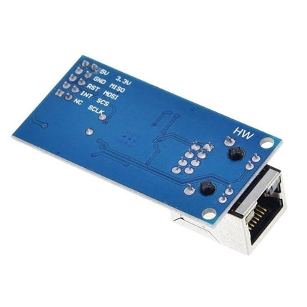 W5500 Ethernet Network Module for Device Internet Connectivity - blue PCB with RJ45 Ethernet port for IoT and embedded projects