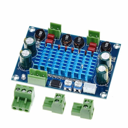 Digital Power Amplifier Board for Audio Projects and Systems TPA3116 board with heatsink, DC8-28V input and speaker terminals
