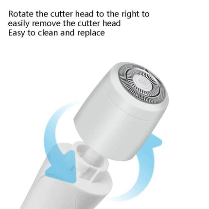 Pink Floral 4 In 1 Epilator And Shaver For Women At Home showing detachable cutter head being rotated for easy removal and cleaning