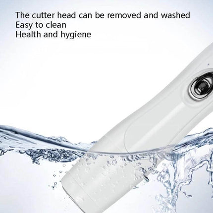 Pink Floral 4 In 1 Epilator And Shaver For Women At Home showing removable washable cutter head submerged in water for easy cleaning