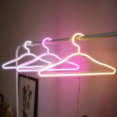 Neon Glow LED Coat Hanger Light - Decorative Room Lantern for Holidays and Everyday Use