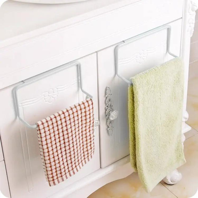 White Cabinet Door Towel Rack for Kitchen and Bath | Syndmart