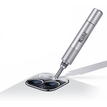 Kaisi Demolishing Pen for Safe Smartphone Camera Lens Removal - silver tool removing rear camera glass on iPhone/Samsung/Huawei/Xiaomi