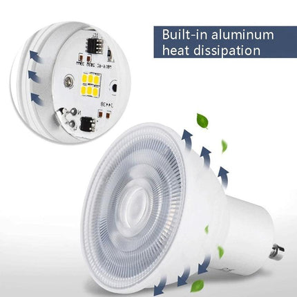 Energy-Saving LED Bulb for Everyday Household Lighting showing built-in aluminum heat dissipation and warm/cool white options
