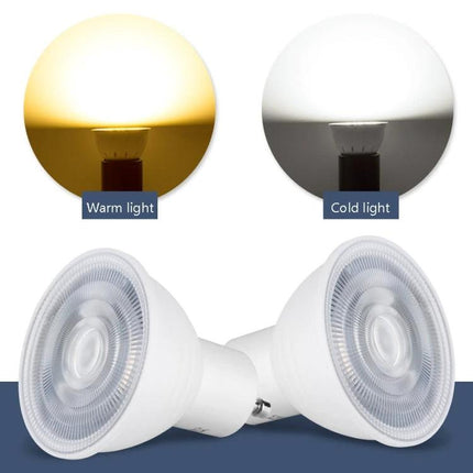 Energy-Saving LED Bulb for Everyday Household Lighting – warm white and cool white options shown for kitchen and living room use
