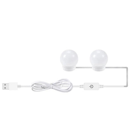 Bathroom Mirror Light for Everyday Makeup Sessions - dual LED bulb USB vanity mirror light with dimmable controls for accurate color
