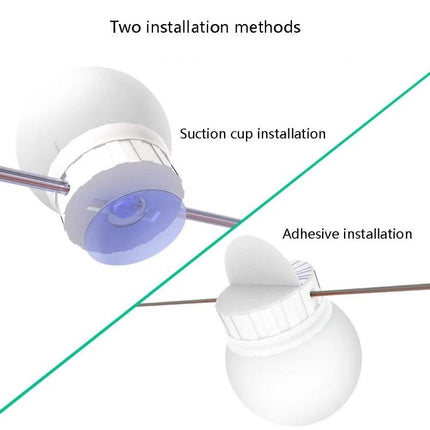 Bathroom Mirror Light for Everyday Makeup Sessions showing two installation methods: suction cup installation and adhesive installation