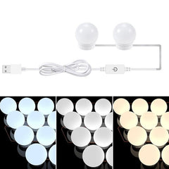 USB Rechargeable LED Makeup Light with 3 Adjustable Color Temperatures for Bathroom Mirrors