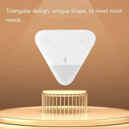 LCOP 5-in-1 Triangular OTG Card Reader for Phones and Computers shown in white triangular design for SD and microSD file transfer