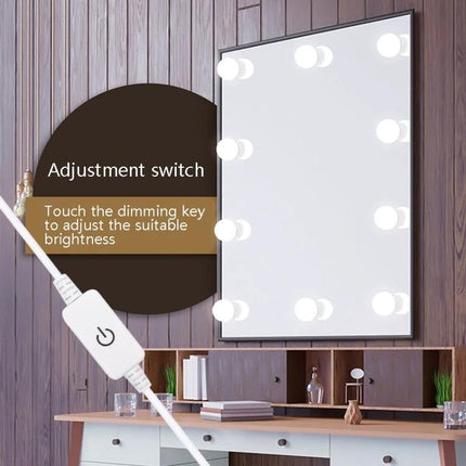LED Light for Everyday Makeup and Grooming at Home with touch-sensitive dimming switch on vanity mirror for true-color, consistent illumination (compact design)