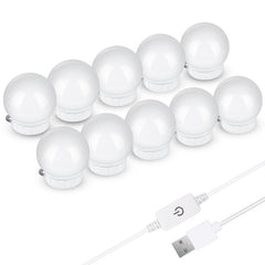 USB Adjustable Brightness LED Makeup Mirror Light Bulbs with Touch Switch