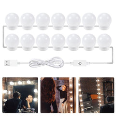 USB Adjustable Brightness LED Makeup Mirror Light Bulbs with Touch Switch