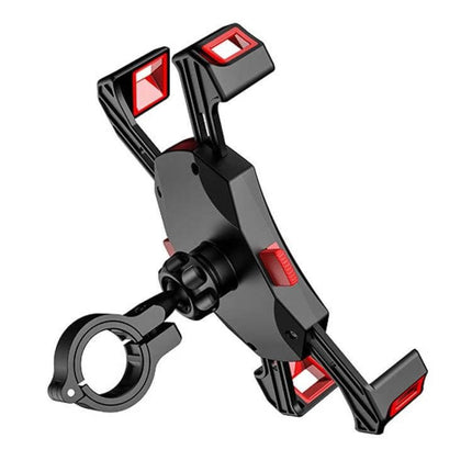 Kewig Four Claw Bike Phone Holder For Bicycle And Motorcycle black and red mount with silicone pads for secure handlebar navigation