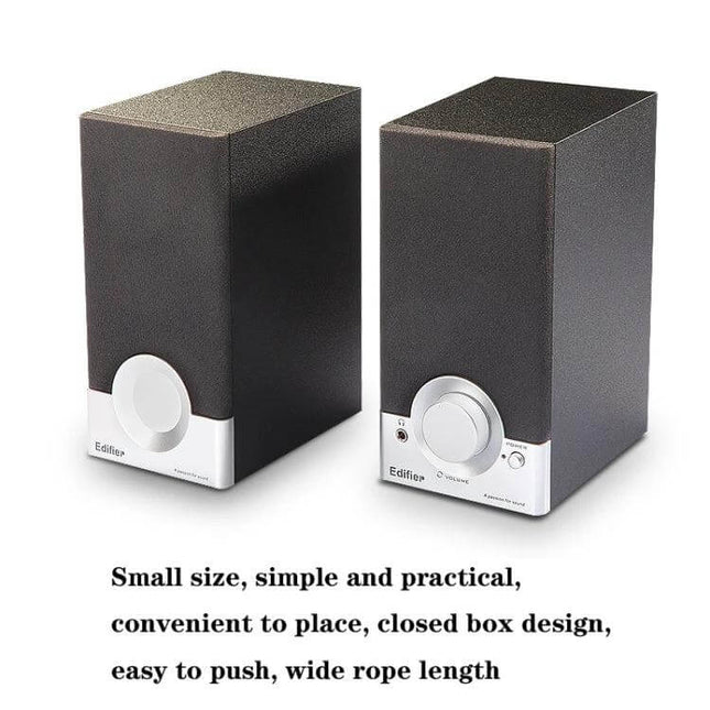 Edifier Compact Wooden Desktop Speaker With 3.5mm Jack compact wooden desktop speakers for small desks and notebooks