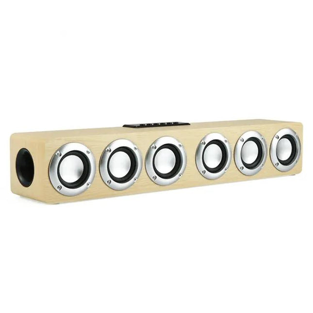 Wooden Bluetooth Speaker Alarm Clock 12W, Yellow, 2400mAh | Syndmart