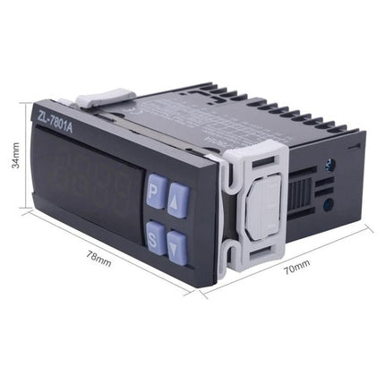Automatic Temperature and Humidity Controller for Indoor Use digital panel with buttons and compact housing for greenhouses server rooms and storage