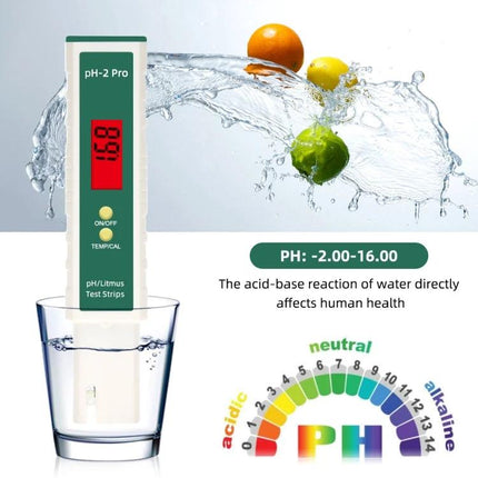 PH-2 Pro Litmus pH Meter for Water Quality Testing digital pH meter measuring aquarium hydroponic and pool water accurately