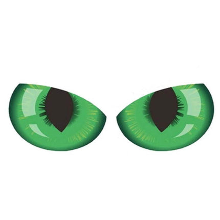 Reflective 3D Eye Car Sticker for Rearview Mirror Decoration showing green 3D reflective eye decals for car interior and night visibility